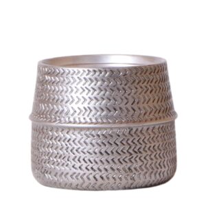 Groove pot | goud - Zilver, ø 9 cm
