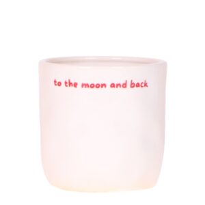 Maceta To the moon and back | blanco | rojo - 9 cm