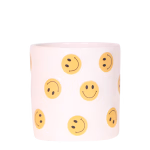 Cache-pot Smiley | blanc | jaune